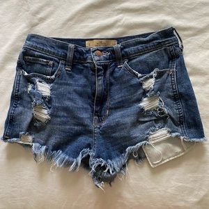 High waisted jean shorts